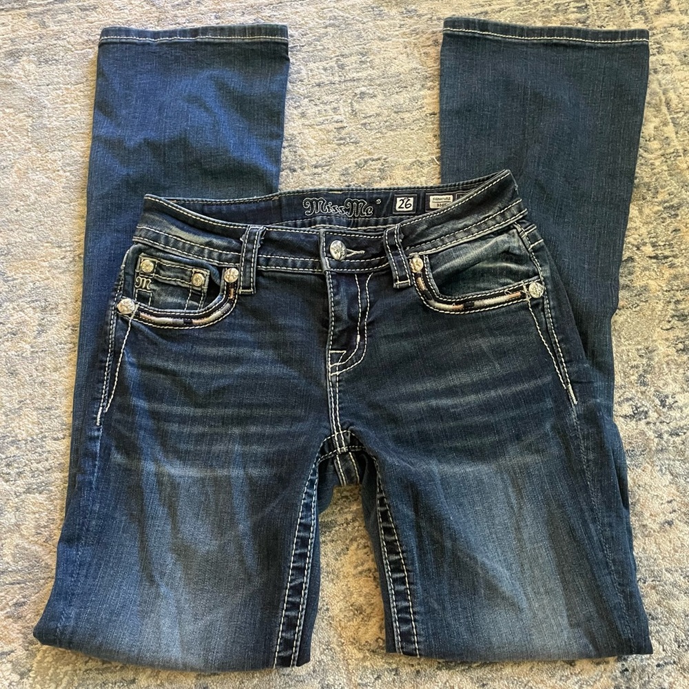 Miss me signature boot cut low rise jeans